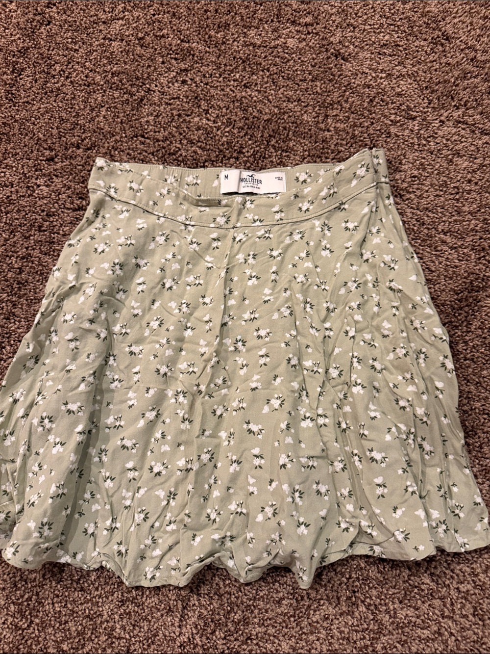 Hollister Light Sage Floral Mini Skirt